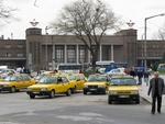 3/29/2008 - Ankara train station with dolmush, autobus, and taksi in front