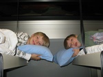 12/30/2009 - The boys ready to sleep on the train to Ephesus