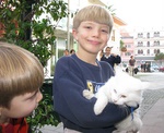 12/31/2009 - Isaac with a Van cat in Selcuk, Turkey
