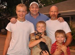 7/31/2011 - Chris and brother Matt, the boys and Murphy