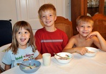 8/9/2011 - Cousins eating breakfast