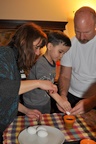 4/6/2012 - Our neighbors Elif, Ozan, and Chris dye Easter eggs