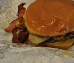 5/10/2012 - Welcome to the US with Johnny Rockets bacon grease burger in the Chicago Airport
